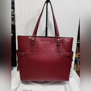 MICHAEL KORS Voyager Red Purse Tote